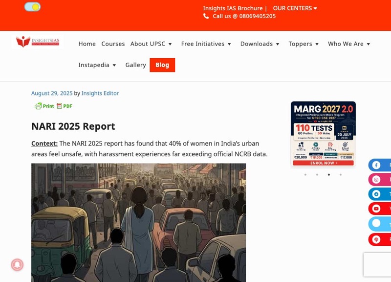 Screenshot of the source: 12,770 women across 31 cities: how the safety index was built