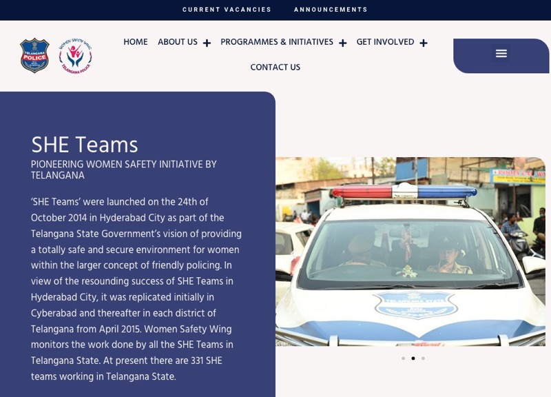 Screenshot of the source: SHE Teams: 331 teams protecting women in public spaces